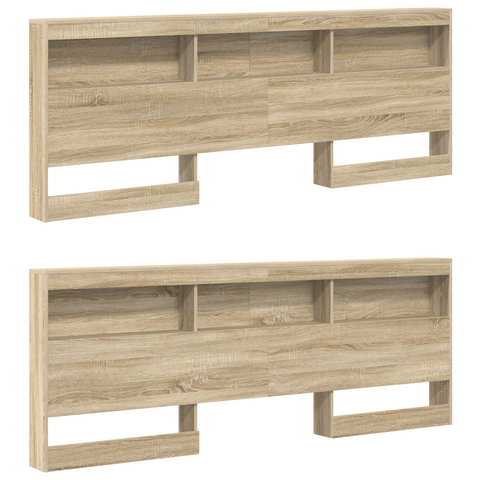 vidaXL Bookcase Bed Sonoma Oak 180x200 cm Engineered Wood