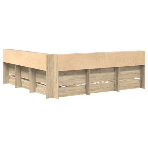 vidaXL Bookcase Bed Sonoma Oak 180x200 cm Engineered Wood