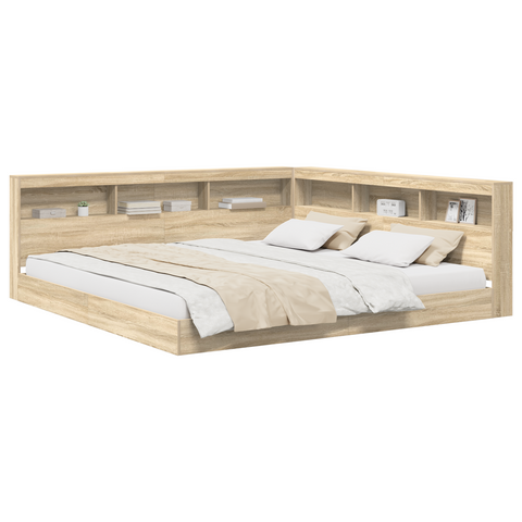 vidaXL Bookcase Bed Sonoma Oak 180x200 cm Engineered Wood