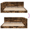 vidaXL Bookcase Bed Smoked Oak 180x200 cm Engineered Wood