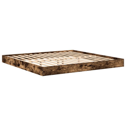 vidaXL Bookcase Bed Smoked Oak 180x200 cm Engineered Wood