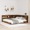 vidaXL Bookcase Bed Smoked Oak 180x200 cm Engineered Wood