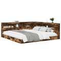 vidaXL Bookcase Bed Smoked Oak 180x200 cm Engineered Wood