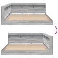 vidaXL Bookcase Bed Grey Sonoma 180x200 cm Engineered Wood