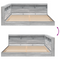 vidaXL Bookcase Bed Grey Sonoma 180x200 cm Engineered Wood
