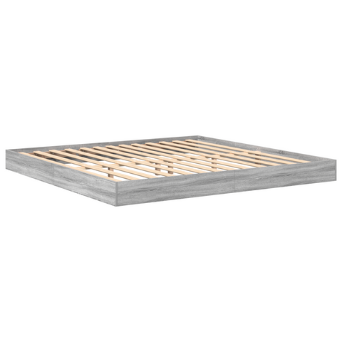 vidaXL Bookcase Bed Grey Sonoma 180x200 cm Engineered Wood