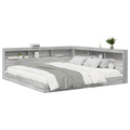 vidaXL Bookcase Bed Grey Sonoma 180x200 cm Engineered Wood