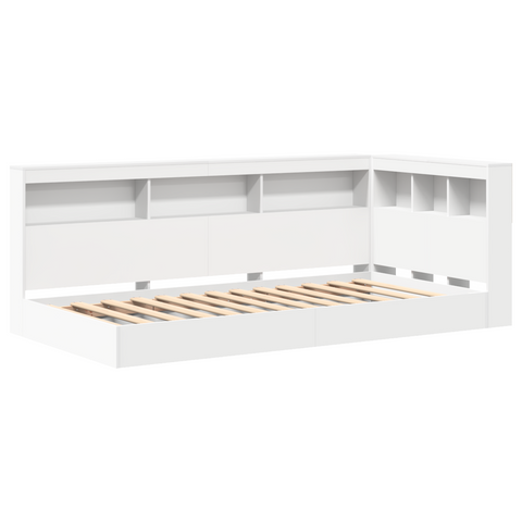 vidaXL Bookcase Bed White 75x190 cm Engineered Wood