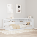 vidaXL Bookcase Bed White 75x190 cm Engineered Wood