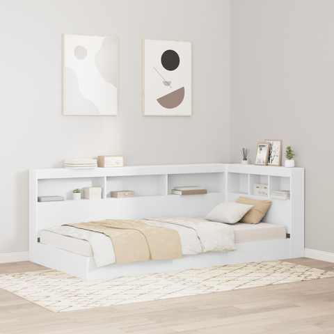 vidaXL Bookcase Bed White 75x190 cm Engineered Wood