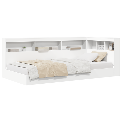 vidaXL Bookcase Bed White 75x190 cm Engineered Wood