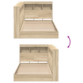 vidaXL Bookcase Bed Sonoma Oak 75x190 cm Engineered Wood