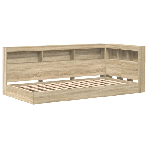 vidaXL Bookcase Bed Sonoma Oak 75x190 cm Engineered Wood