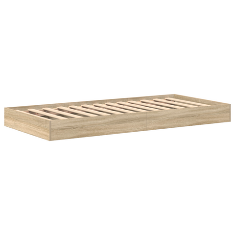 vidaXL Bookcase Bed Sonoma Oak 75x190 cm Engineered Wood