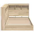 vidaXL Bookcase Bed Sonoma Oak 75x190 cm Engineered Wood