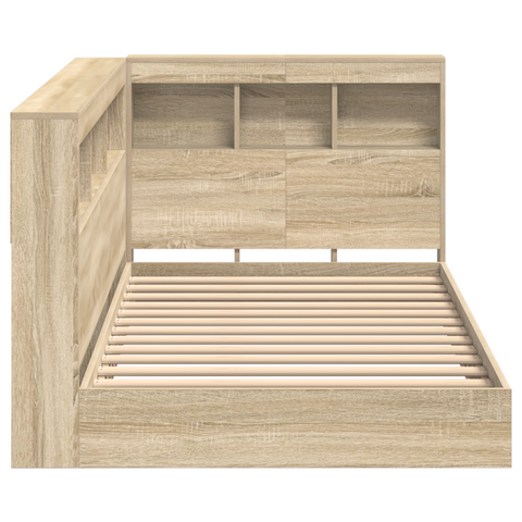 vidaXL Bookcase Bed Sonoma Oak 75x190 cm Engineered Wood