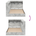 vidaXL Bookcase Bed Concrete Grey 75x190 cm Engineered Wood