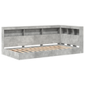 vidaXL Bookcase Bed Concrete Grey 75x190 cm Engineered Wood