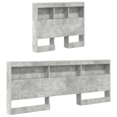 vidaXL Bookcase Bed Concrete Grey 75x190 cm Engineered Wood