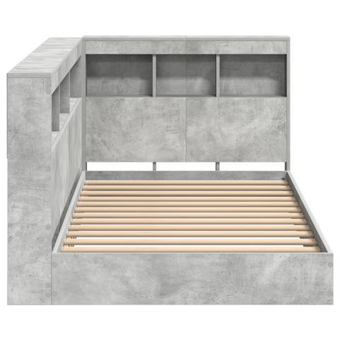 vidaXL Bookcase Bed Concrete Grey 75x190 cm Engineered Wood