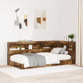 vidaXL Bookcase Bed Smoked Oak 75x190 cm Engineered Wood