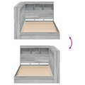 vidaXL Bookcase Bed Grey Sonoma 75x190 cm Engineered Wood