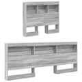 vidaXL Bookcase Bed Grey Sonoma 75x190 cm Engineered Wood