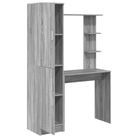 vidaXL Desk with Storage Grey Sonoma Engineered Wood