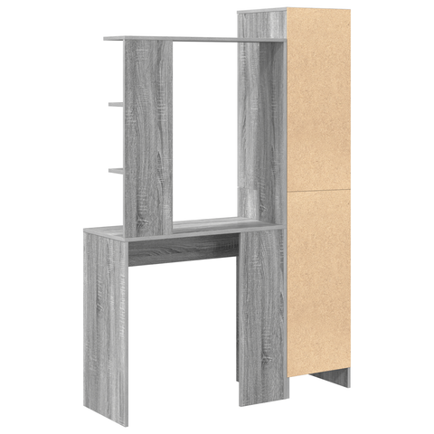 vidaXL Desk with Storage Grey Sonoma Engineered Wood