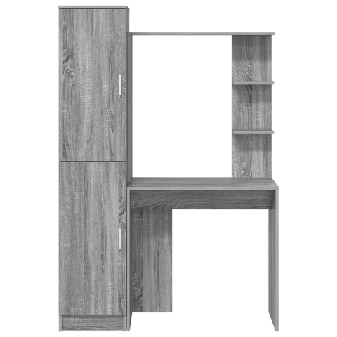 vidaXL Desk with Storage Grey Sonoma Engineered Wood