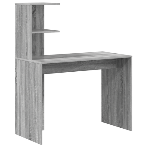vidaXL Desk with Storage Grey Sonoma Engineered Wood