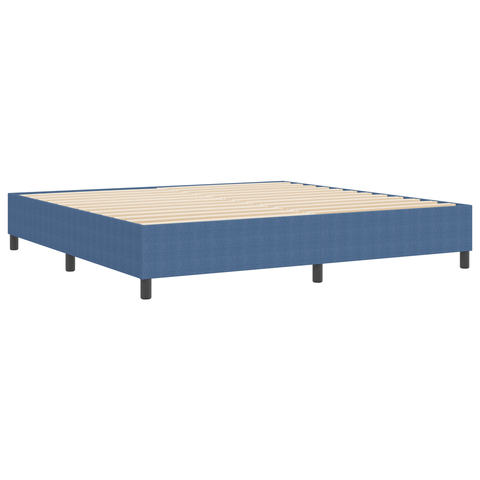 vidaXL Box Spring Bed Blue 200x200 cm Corduroy Fabric
