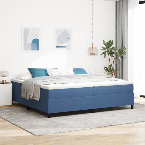 vidaXL Box Spring Bed Blue 200x200 cm Corduroy Fabric