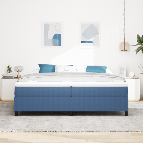 vidaXL Box Spring Bed Blue 200x200 cm Corduroy Fabric