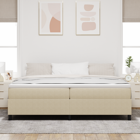 vidaXL Box Spring Bed Light Green Grey 200x200 cm Corduroy Fabric