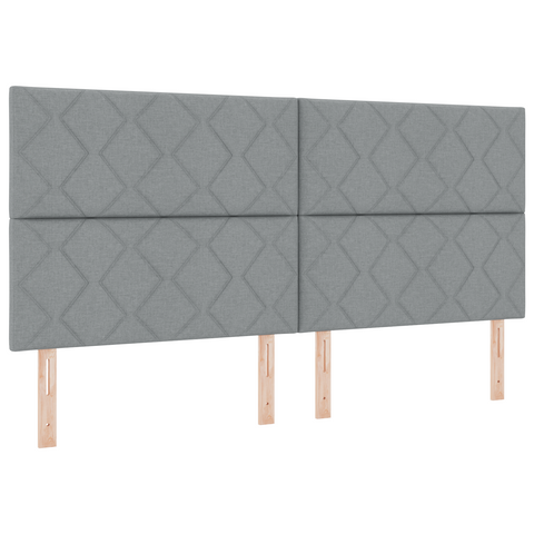 vidaXL Headboard Diamond Blocks Design Light Grey 200 cm Fabric