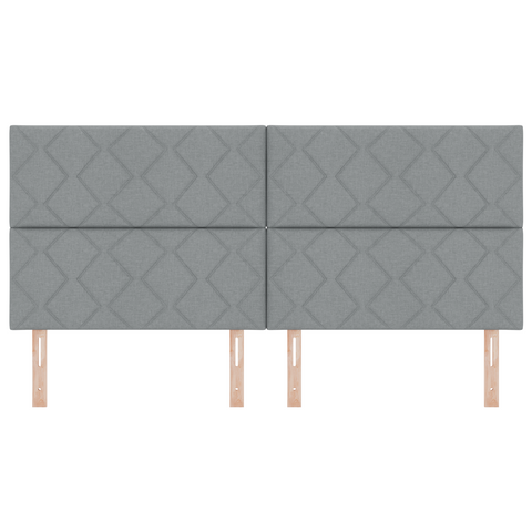 vidaXL Headboard Diamond Blocks Design Light Grey 200 cm Fabric