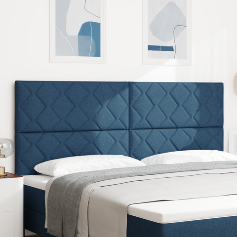 vidaXL Headboard Diamond Blocks Design Blue 200 cm Fabric