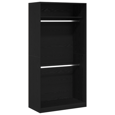 vidaXL Black Oak Wardrobe - 100x50x200 cm, Made of Engineered Wood
