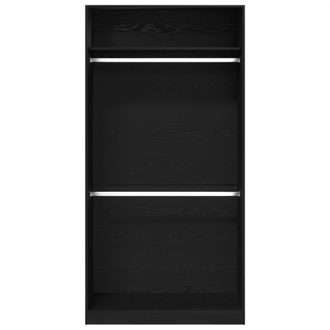 vidaXL Black Oak Wardrobe - 100x50x200 cm, Made of Engineered Wood
