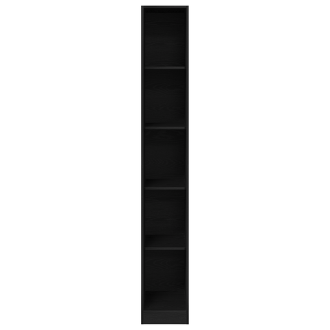 vidaXL Black Oak Wardrobe - 30x50x200 cm, Made from Engineered Wood