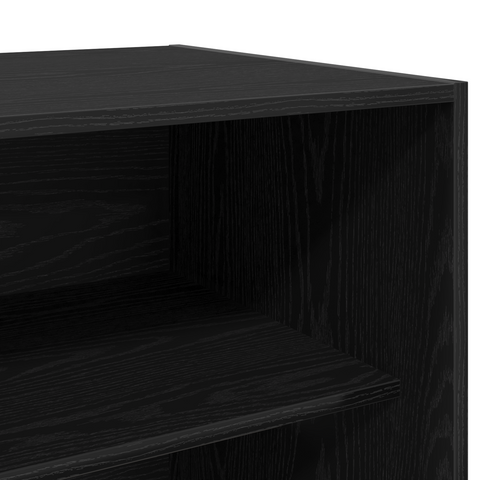 vidaXL Black Oak Wardrobe - 80x50x200 cm, Made of Engineered Wood