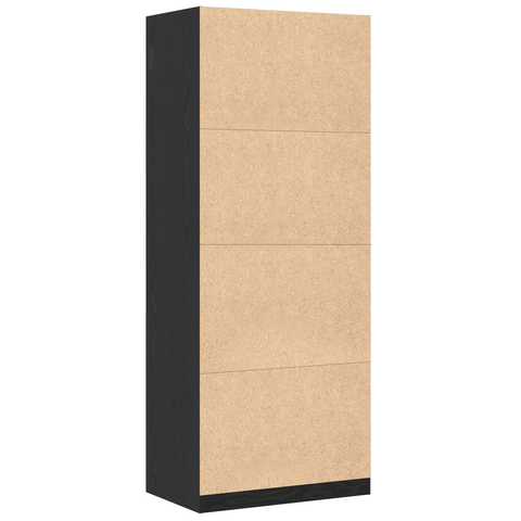 vidaXL Black Oak Wardrobe - 80x50x200 cm, Made of Engineered Wood