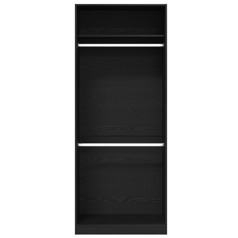 vidaXL Black Oak Wardrobe - 80x50x200 cm, Made of Engineered Wood