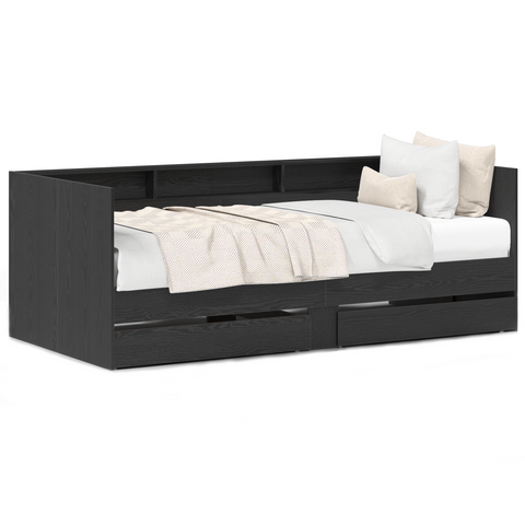 vidaXL Day Bed with Drawers Concrete Grey 90x200 cm Engineered Wood