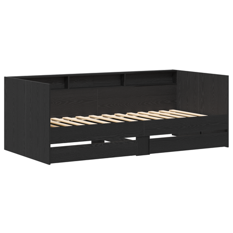 vidaXL Day Bed with Drawers Concrete Grey 90x200 cm Engineered Wood