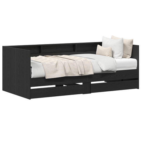 vidaXL Day Bed with Drawers Concrete Grey 90x200 cm Engineered Wood