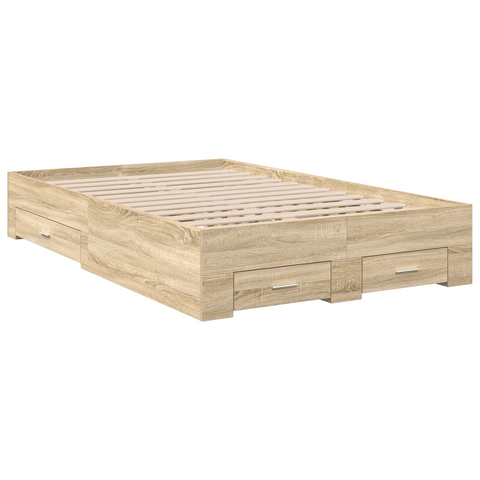 vidaXL Bed Frame Sonoma Oak 140x200 cm Engineered Wood