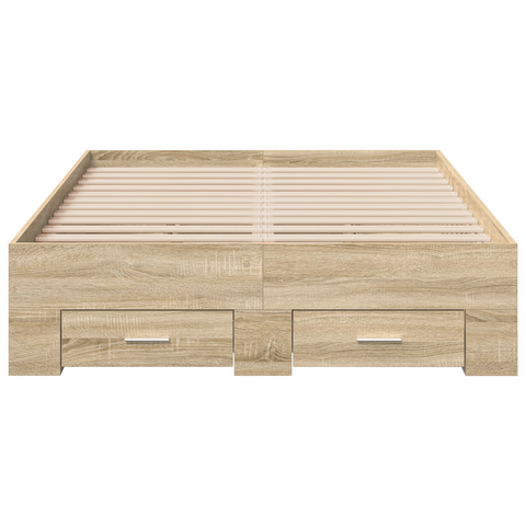 vidaXL Bed Frame Sonoma Oak 140x200 cm Engineered Wood
