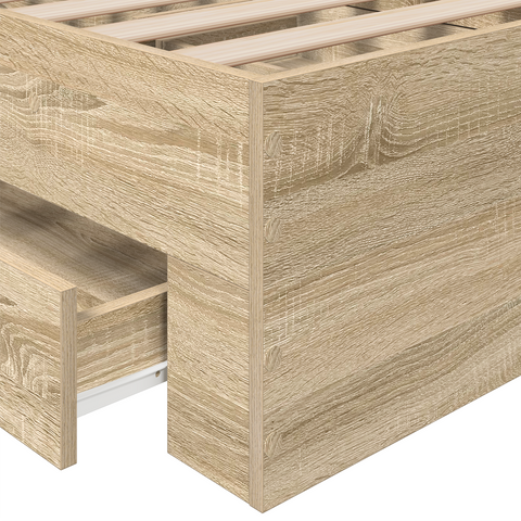 vidaXL Bed Frame Sonoma Oak 90x190 cm Engineered Wood
